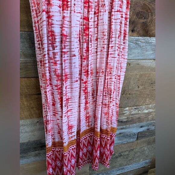 BeachLunchLounge Lynette Tie Dye Maxi Dress Sleeveless Red Multi Women’s Medium - Picture 8 of 14